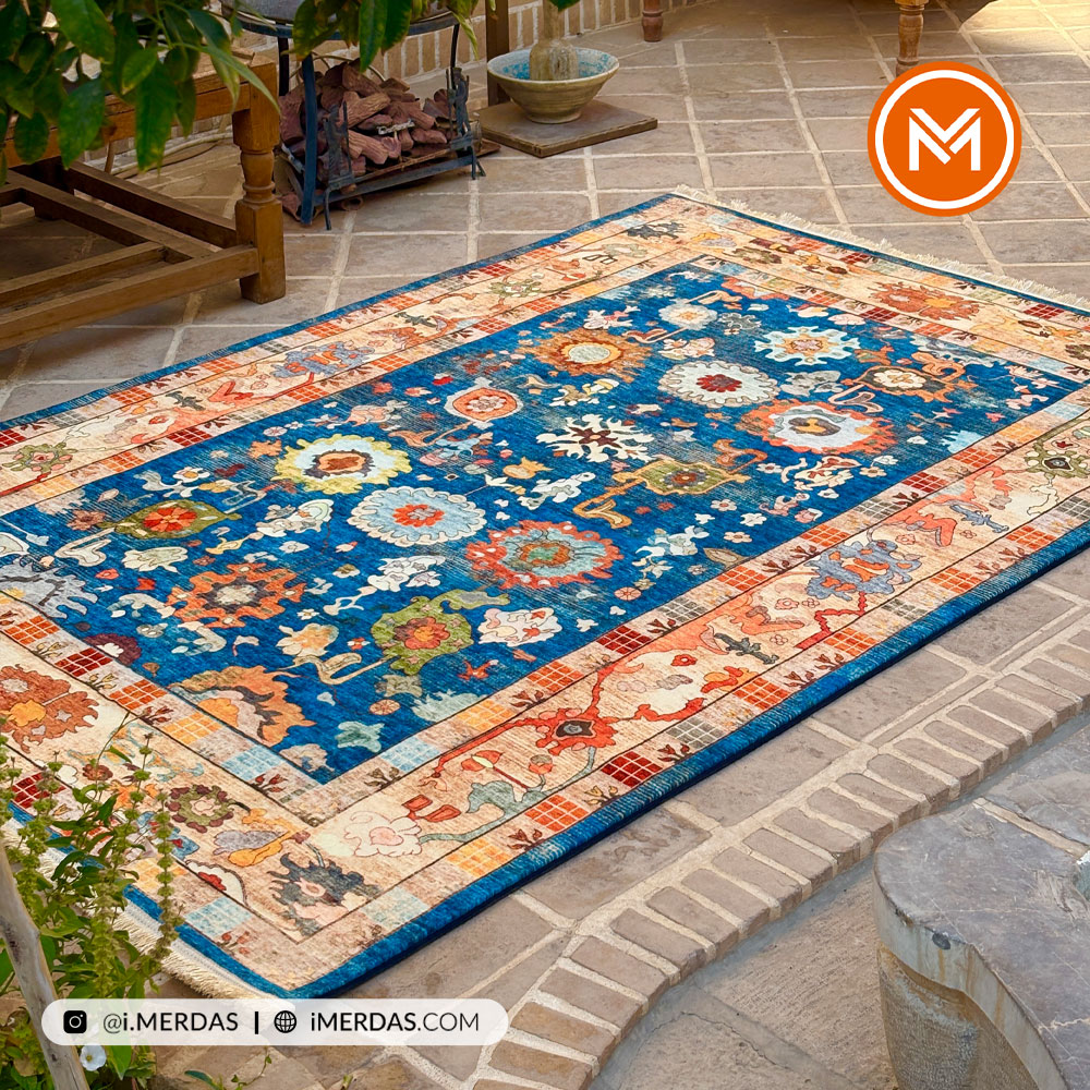 فرش کهنه نما کد 22229 زمینه تمام رنگ